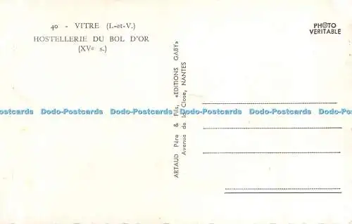 R328991 Vitre I et V 40 Hostellerie Du Bol D Or XVe s Artaud Pere and Fils Editi