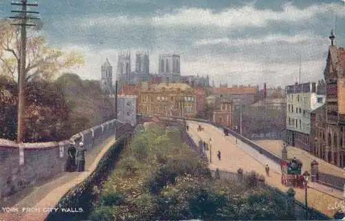 PC66712 York von City Walls. stecken. Oilette. Nr 7698. 1911