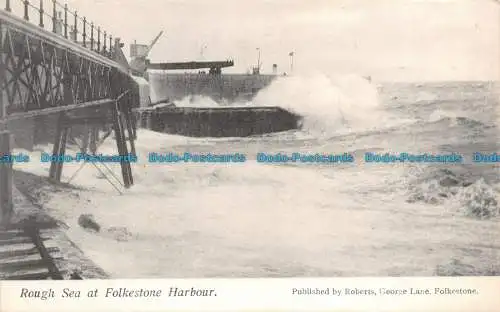 R105832 Rough Sea at Folkestone Harbour