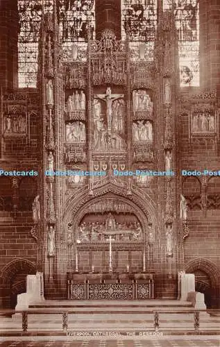 R330463 Liverpool Cathedral The Reredos Valentine X L Series RP 1925