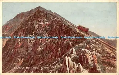 R329101 Snowdon Zug in der Nähe von Summit Valentine Carbo Farbpostkarte 1960