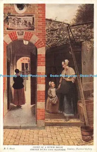 R334829 P d Hooch Court of a Dutch House Cortile dUna casa Olandese London Nation