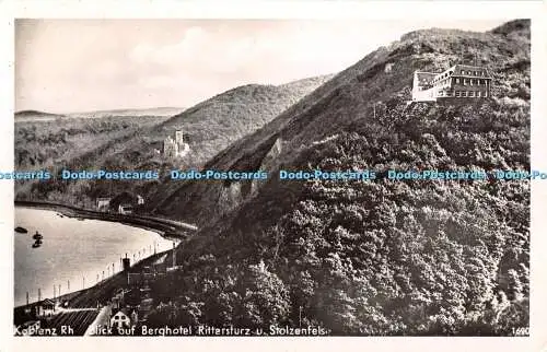 R331239 Koblenz Rh Blick auf Berghotel Rittersturz u Stolzenfels Fritz Wagner RP