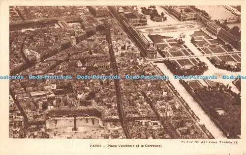 R331327 Paris Place Vendome et le Carrousel Cliche Cie Aerienne Francaise
