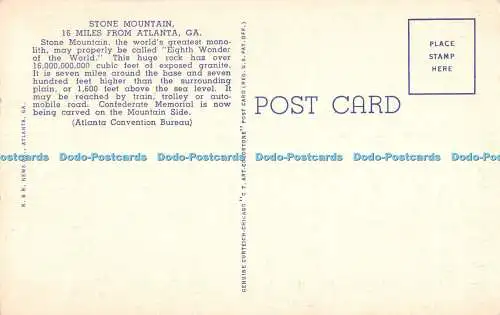 R331340 Atlanta Stone Mountain Größter massiver Stein der Welt Edgar Orr R und