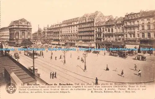 R335162 12 Bruxelles Place de Brouckere E Desaix La Belgique Historique Marque D