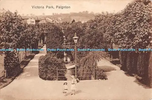 R335422 Victoria Park Paignton Tuck Kunst Sepia Postkarte
