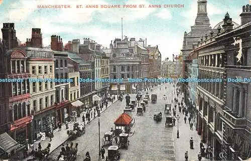 R331850 Manchester St Anns Square from St Anns Church G D and D L 1906