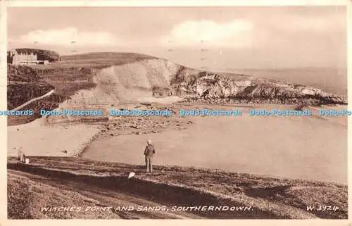 R332031 Witches Point and Sands Southerndown W 3924 Sepiatype Valentines 1960