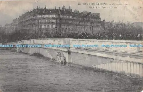 R332033 40 Crue de la Seine 28 Janvier 1910 Paris Pont de lAlma