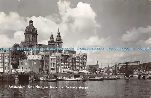 R336157 Amsterdam Sint Nicolaas Kerk met Schreierstoren Uitg H Greven 1961