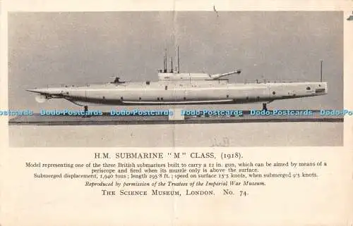 R336223 H M U-Boot M Klasse 1918 Modell repräsentiert eine der britischen su