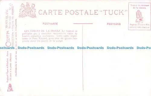 R338517 Mont Blanc Gorges de la Diosaz Tuck Oilette Serie 105 No 13 Villes de Fr