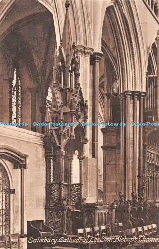 R336646 Salisbury Cathedral The Choir Bishops Throne F Frith No 66580
