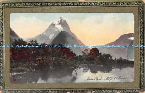 R338814 New Zealand Mitre Peak Milford Sound Tuck Framed Gem Glosso Series II Po