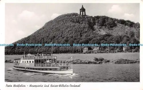 R338898 Porta Westfalica Weserpartie und Kaiser Wilhelm Denkmal Schoning RP