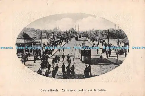 R339148 Konstantinopel Le Nouveau pont et vue de Galata J Ludwigsohn