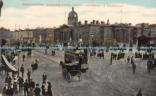 R340714 Manchester Queen Hotel Royal Infirmary and Piccadilly Gem Series 1909