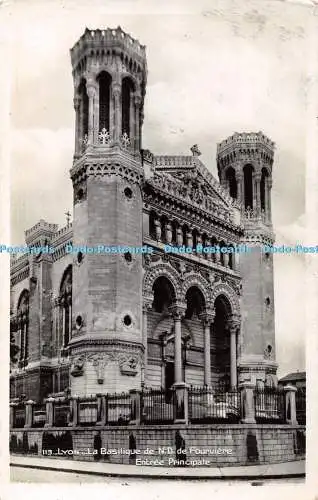 R342400 113 Lyon La Basilique de N D de Fourviere Entree Principale La Cigogne