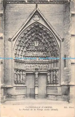 R337752 Kathedrale D Amiens Le Portail de la Vierge doree detail ND phot Neurdei