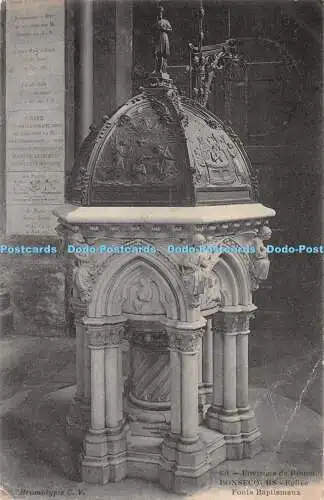 R341252 Environs de Rouen Bonsecours Eglise Fonts Baptismaux Bromotypie C V 1907