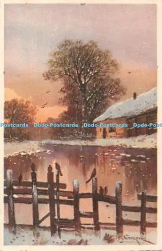 R342646 Natur Landschaft Vögel Winter Szene Gemälde Ross Monopol 128 1935