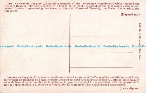 R342667 Bruxelles Colonne du Congres The Colonne du Congres H P