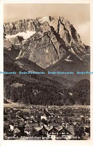 R342674 Garmisch Partenkirchen gegen Zugspitze Alpiner Foto Verlag A E Wachter