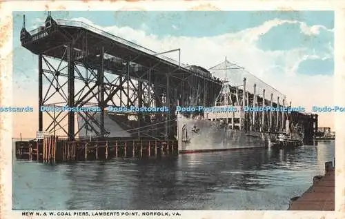 R341533 Va Norfolk New N and W Coal Piers Lamberts Point Louis Kaufmann C T Amer