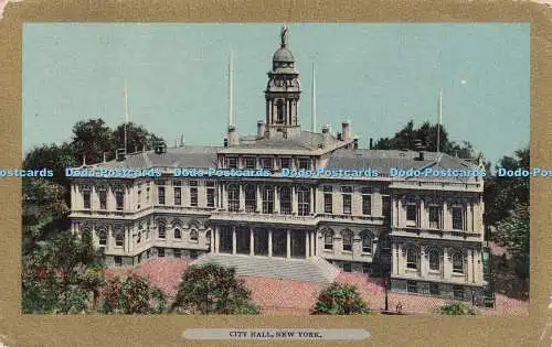 R345798 City Hall New York Ullmans Gold Border Series American Post Card View Nu