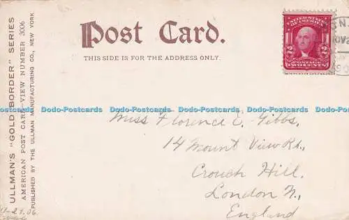 R345798 City Hall New York Ullmans Gold Border Series American Post Card View Nu