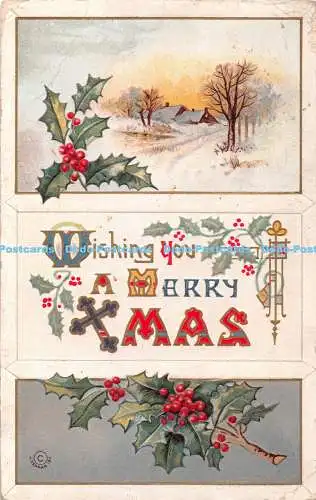R342950 Wishing you a Marry Xmas J Herman 1911 M 576