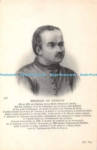 R342993 268 Bertrand du Guesclin Ne en 1314 au Chateau de La Motte Broons C du N