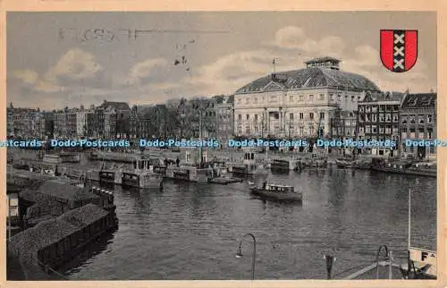 R344297 Amsterdam Amstel met Gebouw Carre Uitgave Nuss Laren N H Nadruk Boden