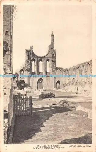 R343114 11 Byland Abbey Nave Looking West H M Office of Works The Rembrandt Inta