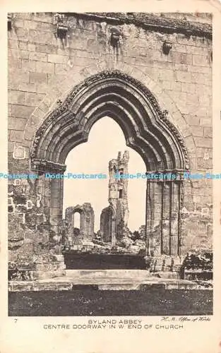 R343116 7 Byland Abbey Center Doorway in W Ende der Kirche H M Office of Works The