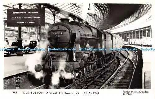 R344391 Old Euston Arrival Platforms Pamlin Prints Croydon RP 1969