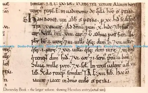 R346025 Domesday Book der größere Band zeigt Hendon Eintrag T I C Monger und Ma