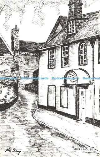 R343202 Shell House A Ken Strong Card Topsham C1977
