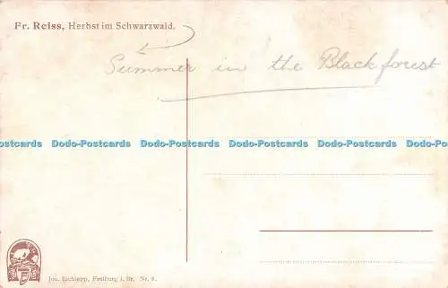 R344600 Fr Reiss Herbst im Schwarzwald Joh Elchlepp Freiburg i Br Nr 8