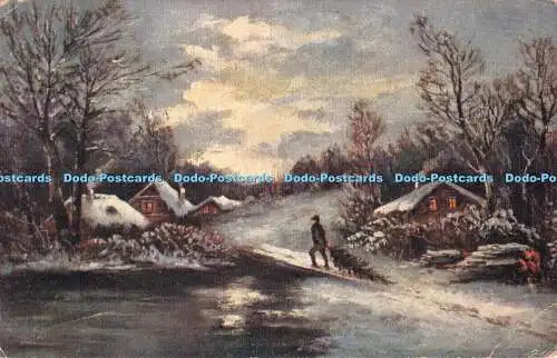 R343462 Winterszene Gemälde Postkarte K u k Militar Beobachtungsspital Nro II W