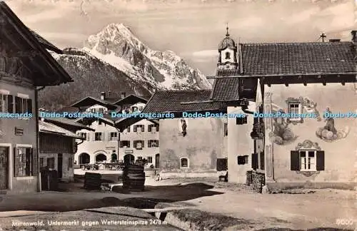 R344725 Mittenwald Untermarkt Gegen Wettersteinspitze Alpiner Verlag Garmisch Pa