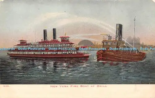 R343616 1929 New York Fire Boat at Drill 1904 Ill Postkarte