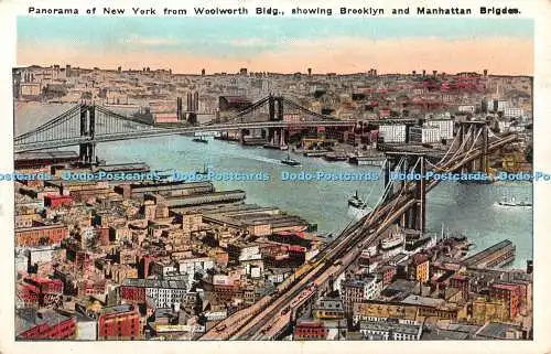 R346448 Panorama von New York von Woolworth Bldg zeigt Brooklyn und Manhattan