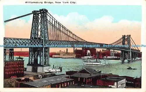 R346459 New York City Williamsburg Bridge American Art Publishing H Finkelstein