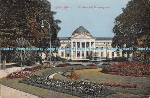 R346490 Wiesbaden Curhaus mit Blumengarten Carl v d Boogaart Chromokunst Serie N