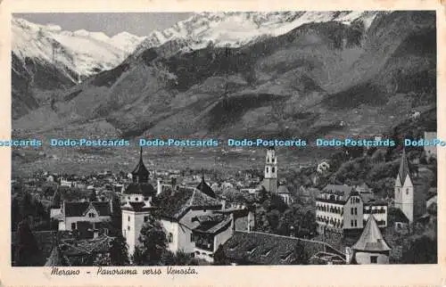 R346500 Meran Panorama verso Vinschgau Fotogravur Cesare Capello 1938