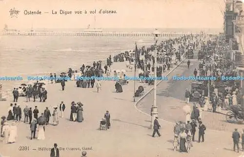 R344946 Ostende La Digue vue a Vol d oiseau Star Heliotype De Graeve Gand