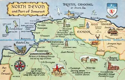 R344955 North Devon and Part of Somerset Map J Salmon 1966