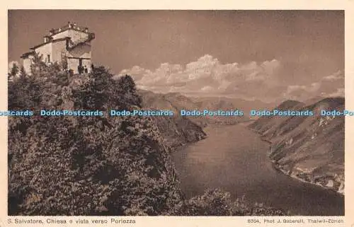 R343748 S Salvatore Chiesa e vista verso Porlezza 5704 J Gaberell J Huhn jr